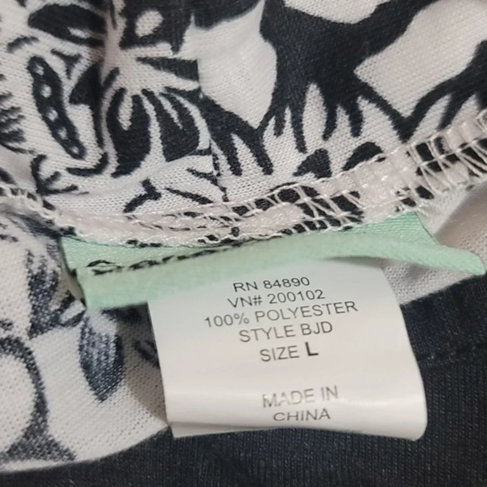 Sara Morgan Open Cardigan‎ Attached Tank L Floral Artsy Boho Office Work Preppy - Picture 6 of 7